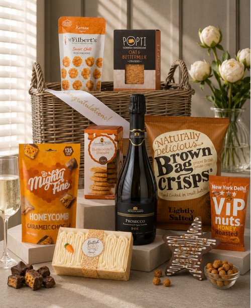 A Celebratory Cheers Gift Basket <br/>(Wedding Gift)