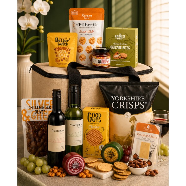 Cheese And Wine Winter Picnic Gift Bag