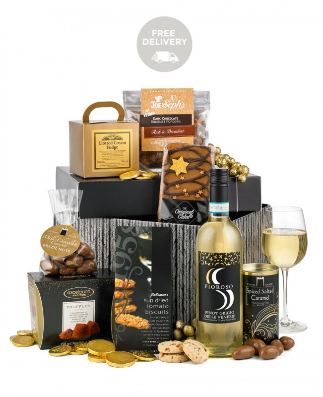 Free Delivery UK - White Wine Spectacular Feast Gift Hamper