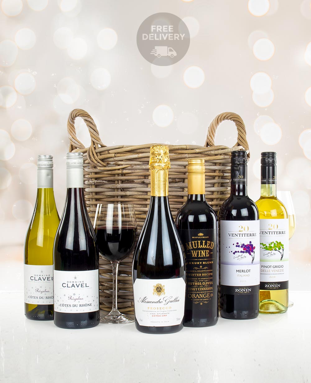 Winter Wines Basket of Six (Gift Hamper Manchester)